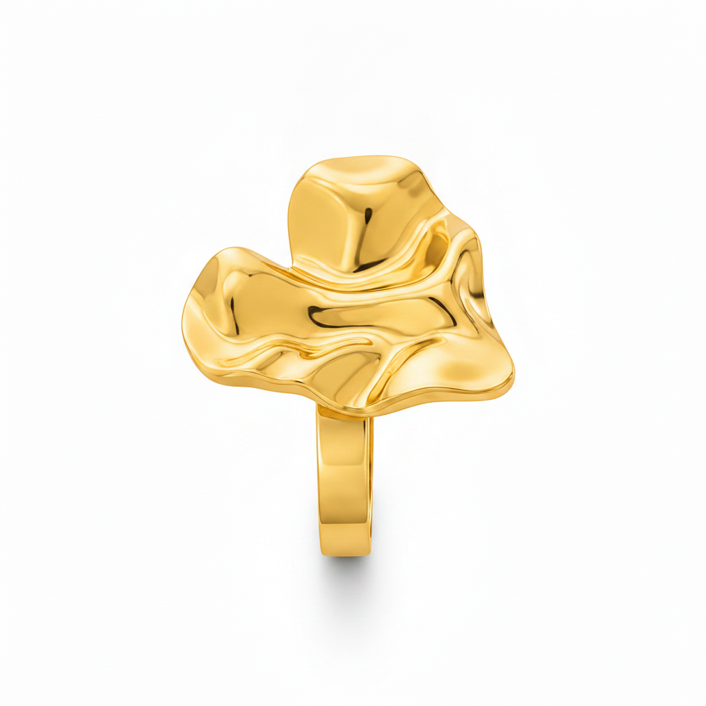 Imperial Abstract Sculpted Wave Statement Ring