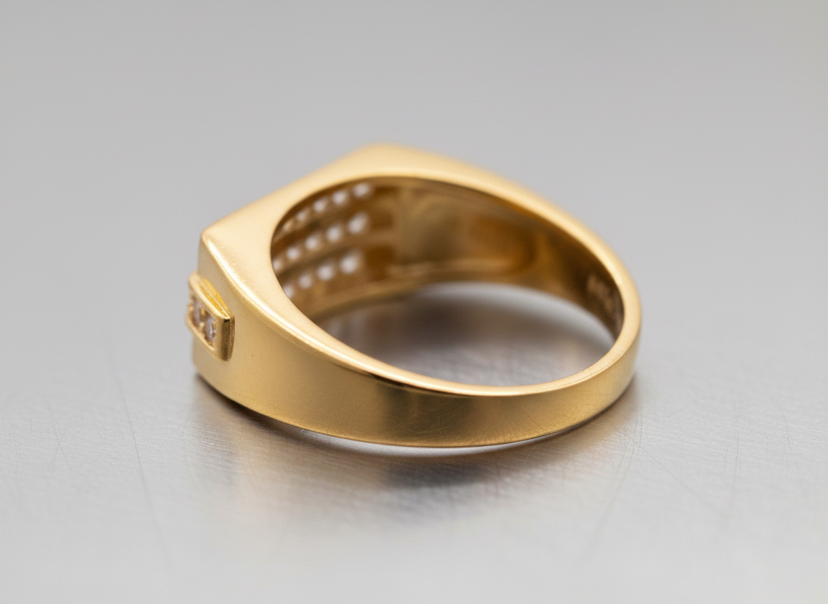 NuGold Luxe Triple Row Zircon Ring