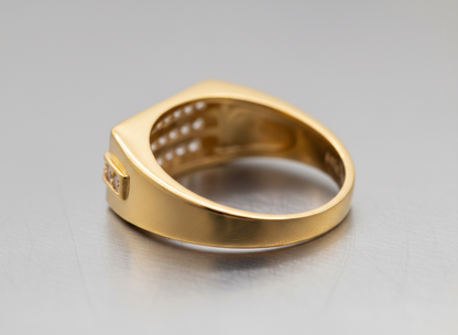 NuGold Luxe Triple Row Zircon Ring