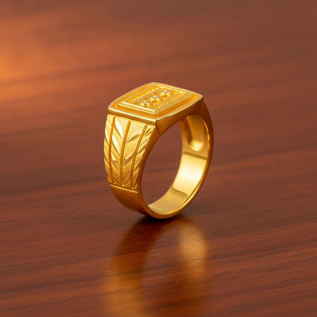 Royal Triple Medallion Geometric Statement Ring for Men