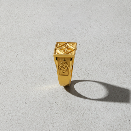 Royal Four-Petal Heritage Signet Ring for Men