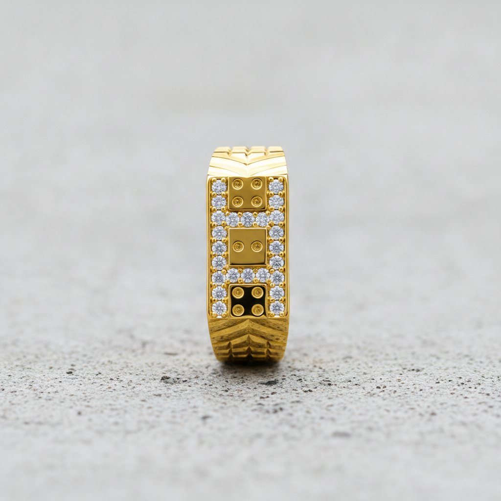Classic Crystal CZ Patterned Statement Ring