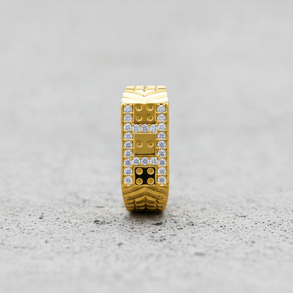 Classic Crystal CZ Patterned Statement Ring
