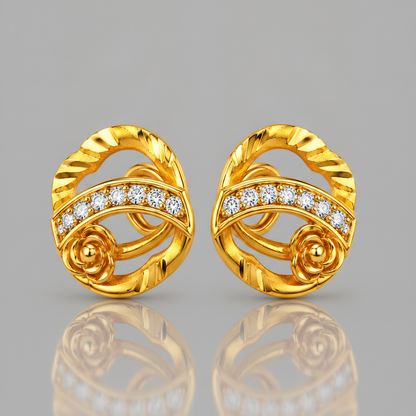 Sculpted Ribbon & Rosetta Infinite Loop Statement Earrings