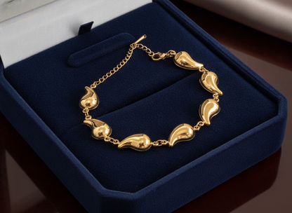 NUGOLD Elegant Teardrop Chain Bracelet for Girls & Women