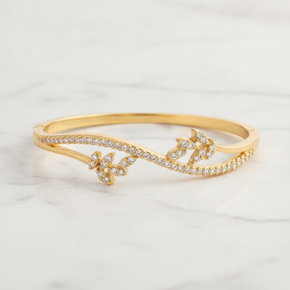 Butterfly Crystal Open Bracelet for Women & Girls