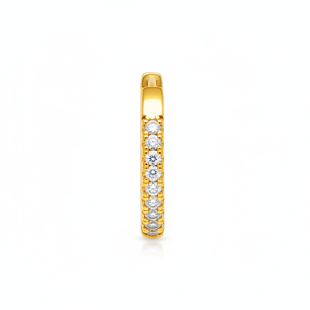 NuGold Diamond Hoop Earrings for Women & Girls