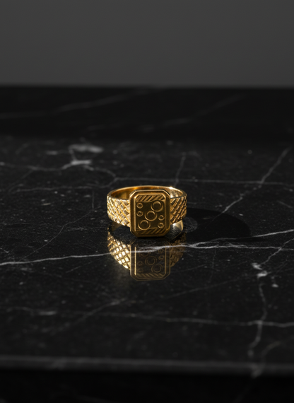 NuGold Geometric Royale Signet Ring