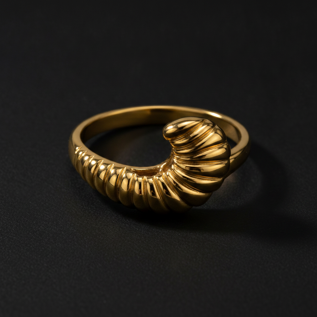 Royal Spiral Wave Elegance Statement Ring for Women