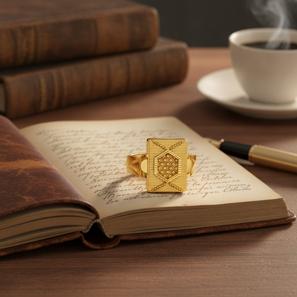 Royal Dynasty Hexagon Signet Ring For Men