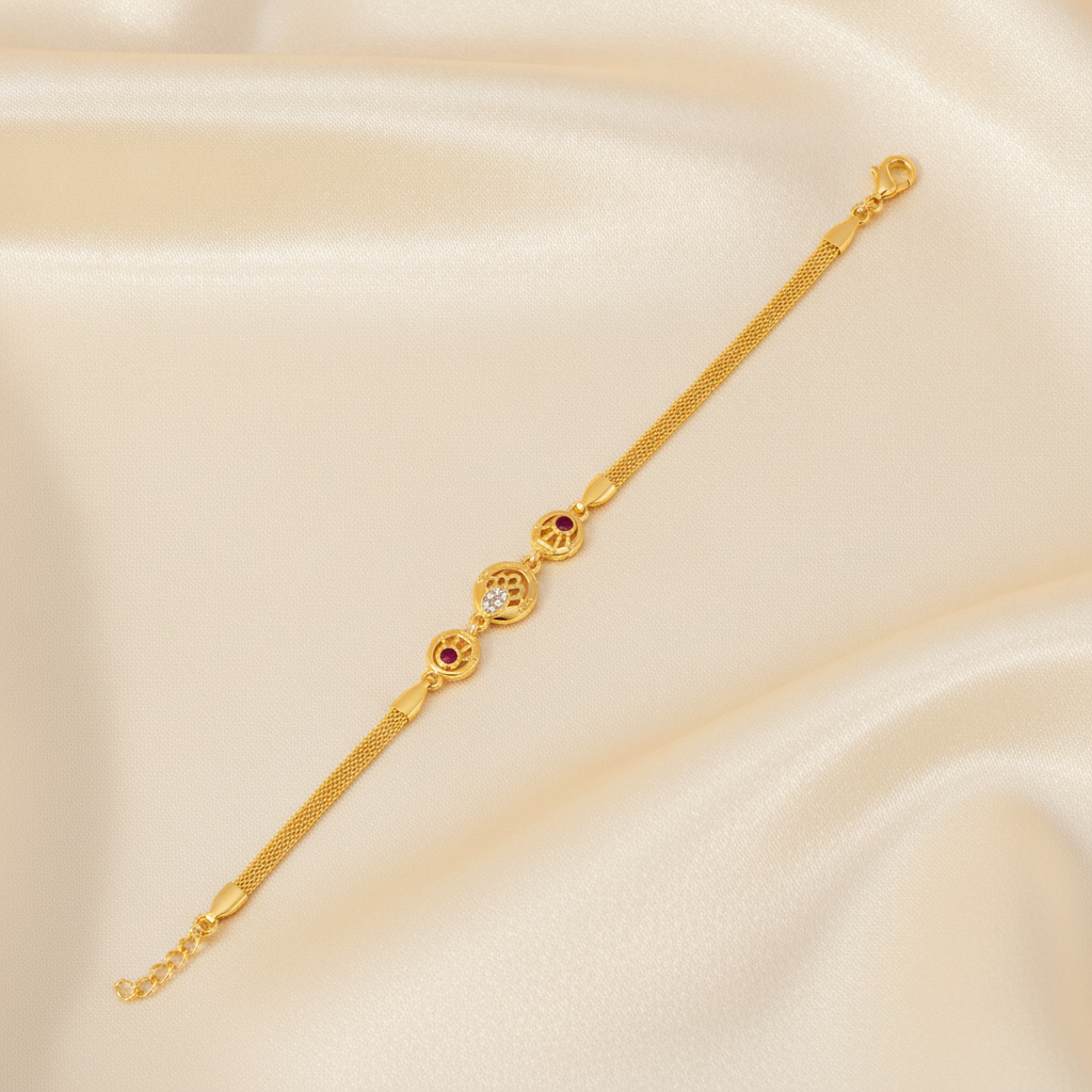 Heritage Ruby Medallion Bracelet for Women & Girls