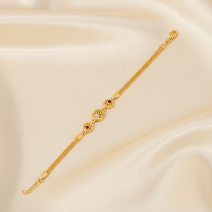 Heritage Ruby Medallion Bracelet for Women & Girls