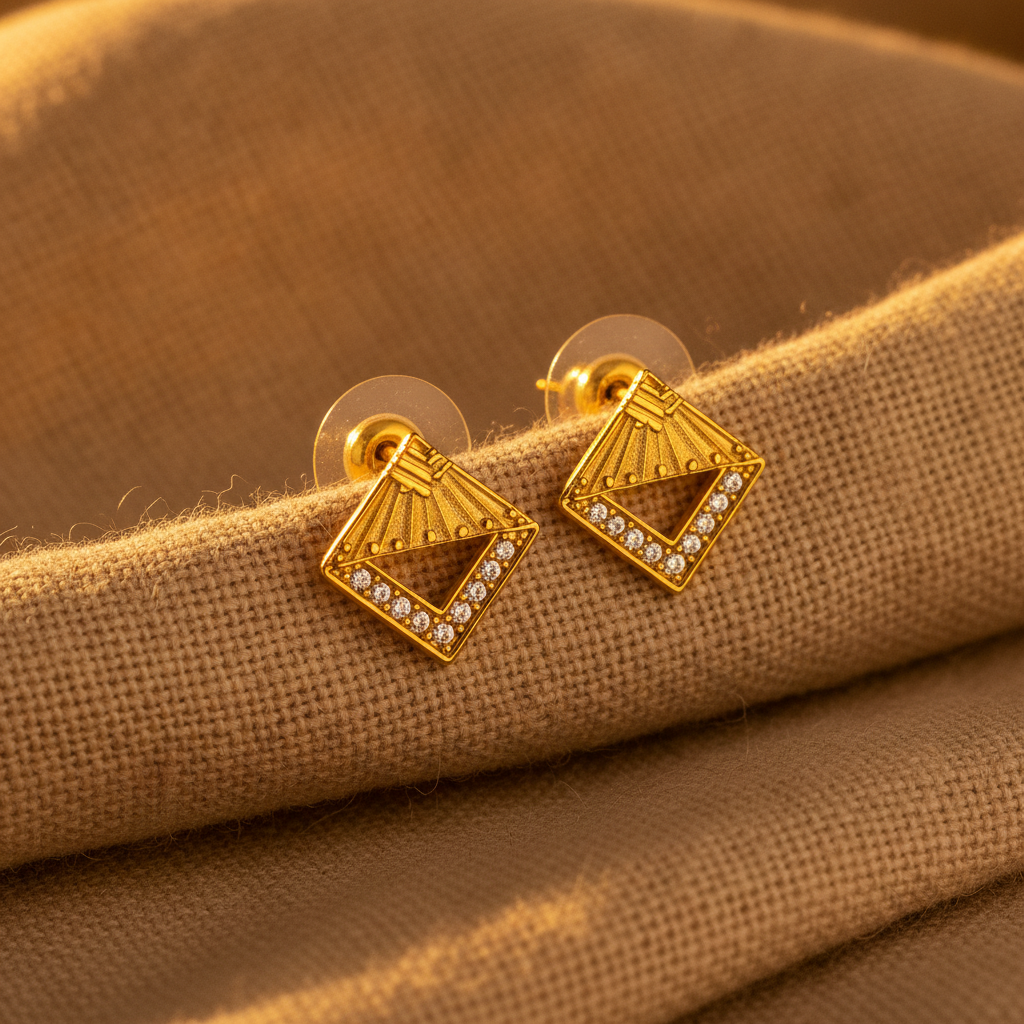 Celestial Faceted V-Chassis Ear-Studs