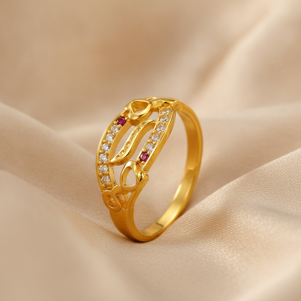 Dainty Heart Cutout Statement Ring