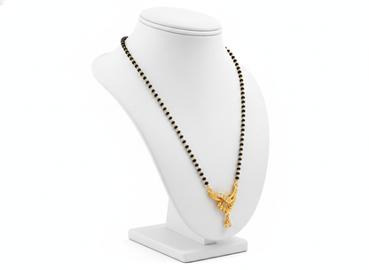 NUGOLD Classic Black Bead Mangalsutra with Designer Pendant