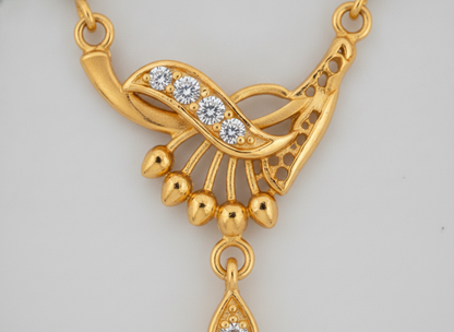 NUGOLD Classic Black Bead Mangalsutra with Designer Pendant
