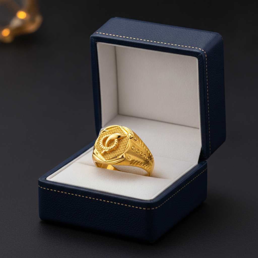 Royal Serpent Crest Heritage Statement Ring for Men