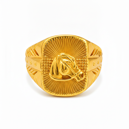 Royal Equestrian Crest Heritage Statement Ring for Men