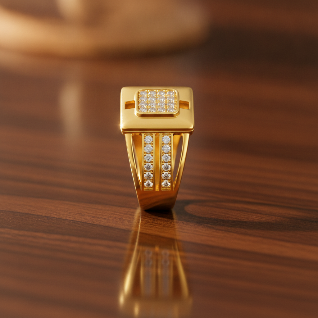 Imperial Luxe Square Pavé Statement Ring