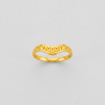 Regal Curved Crest Minimalist Ring for Women