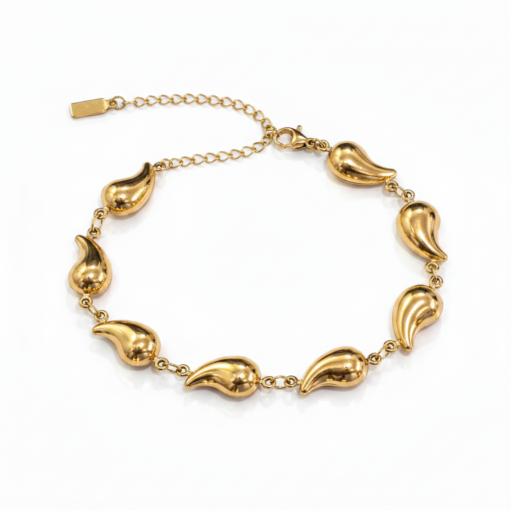 NUGOLD Elegant Teardrop Chain Bracelet for Girls & Women
