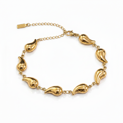 NUGOLD Elegant Teardrop Chain Bracelet for Girls & Women