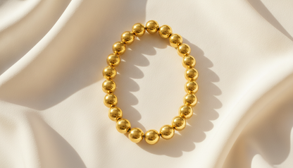 NUGOLD Premium Gold Beaded Bracelet for Girls & Women
