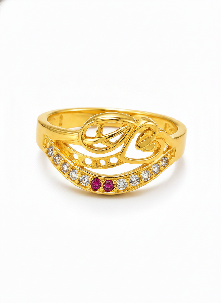Royal Swirl Ruby Pavé Statement Ring