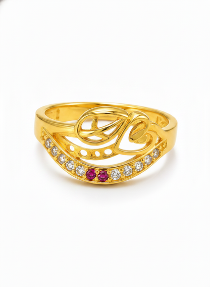 Royal Swirl Ruby Pavé Statement Ring