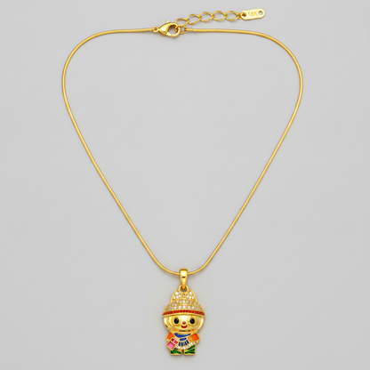 Charming Lucky Doll Pendant Chain Necklace