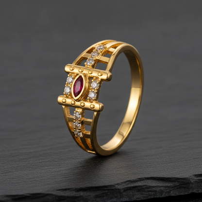 Imperial Ruby Baroque Statement Ring