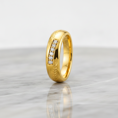 Regal Laurel Sparkle Band Ring for Women