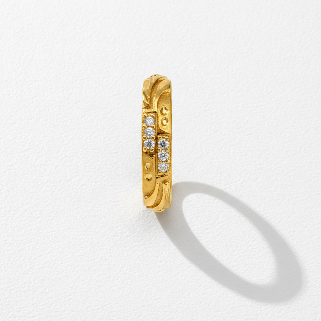 Regal Leafline Sparkle Band Ring for Women