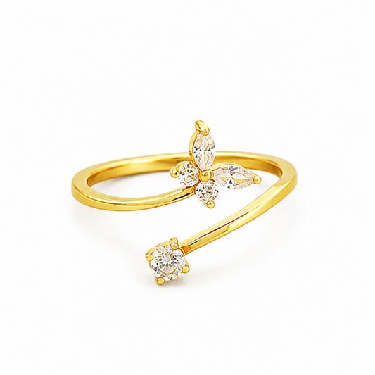 NUGOLD Bloom Spark CZ Open Ring for Women