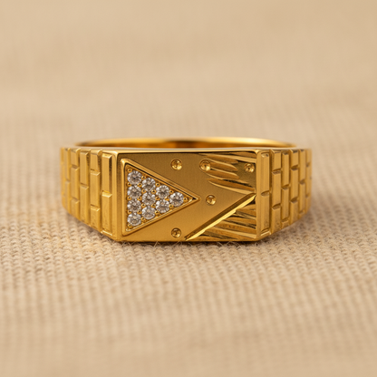 Classic Crystal CZ Triangle Statement Ring for Men