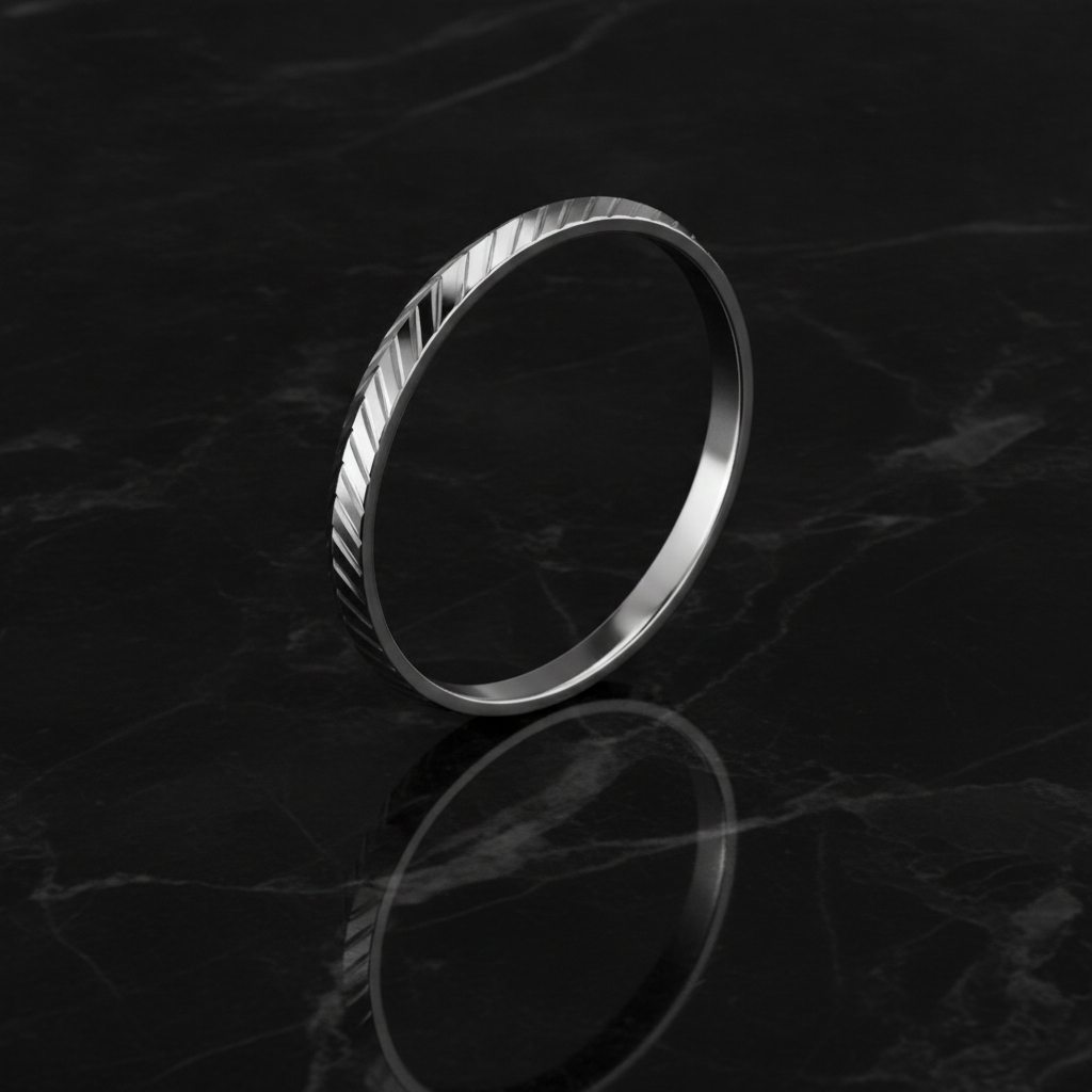 Premium Sterling Silver Chevron Pattern Kada for Men
