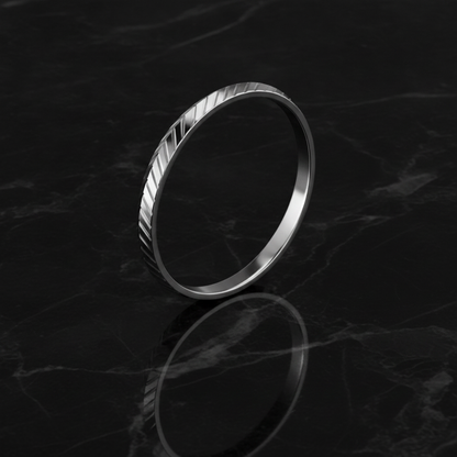 Premium Sterling Silver Chevron Pattern Kada for Men