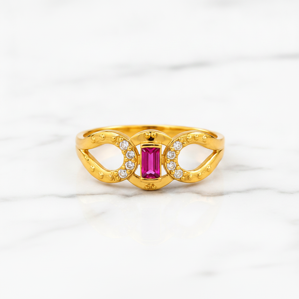 Regal Ruby Infinity Embrace Statement Ring for Women