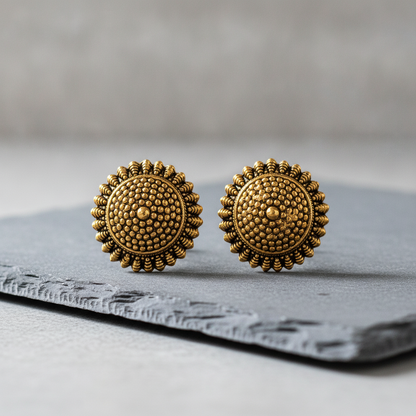 Royal Mandala Beaded Statement Stud Earrings for Women