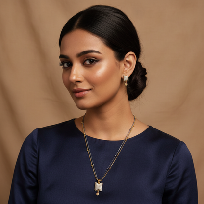 NUGOLD Crystal Veil Pendant & Earrings Set