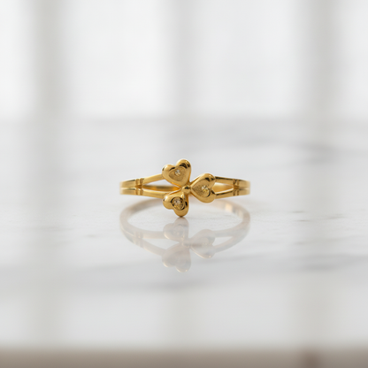 Triple Heart Blossom Designer Ring