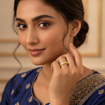 Royal Radiance Triple CZ Designer Ring