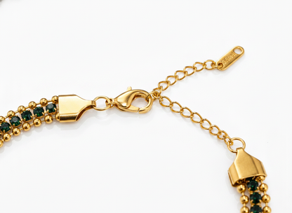 NUGOLD Designer Green Cubic Zirconia Bracelet for Women