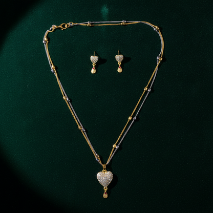 Luxe Crystal Heart Pendant & Matching Earrings Set