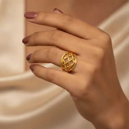 NUGOLD Elegant Interwoven Designer Ring for Women
