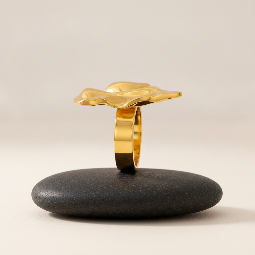 Imperial Abstract Sculpted Wave Statement Ring