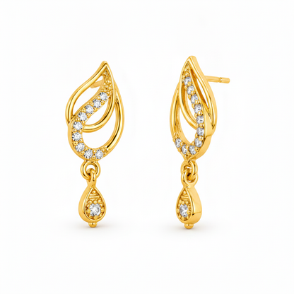 Radiant Helix Tiered Teardrops with Glistering Crystal Detailing