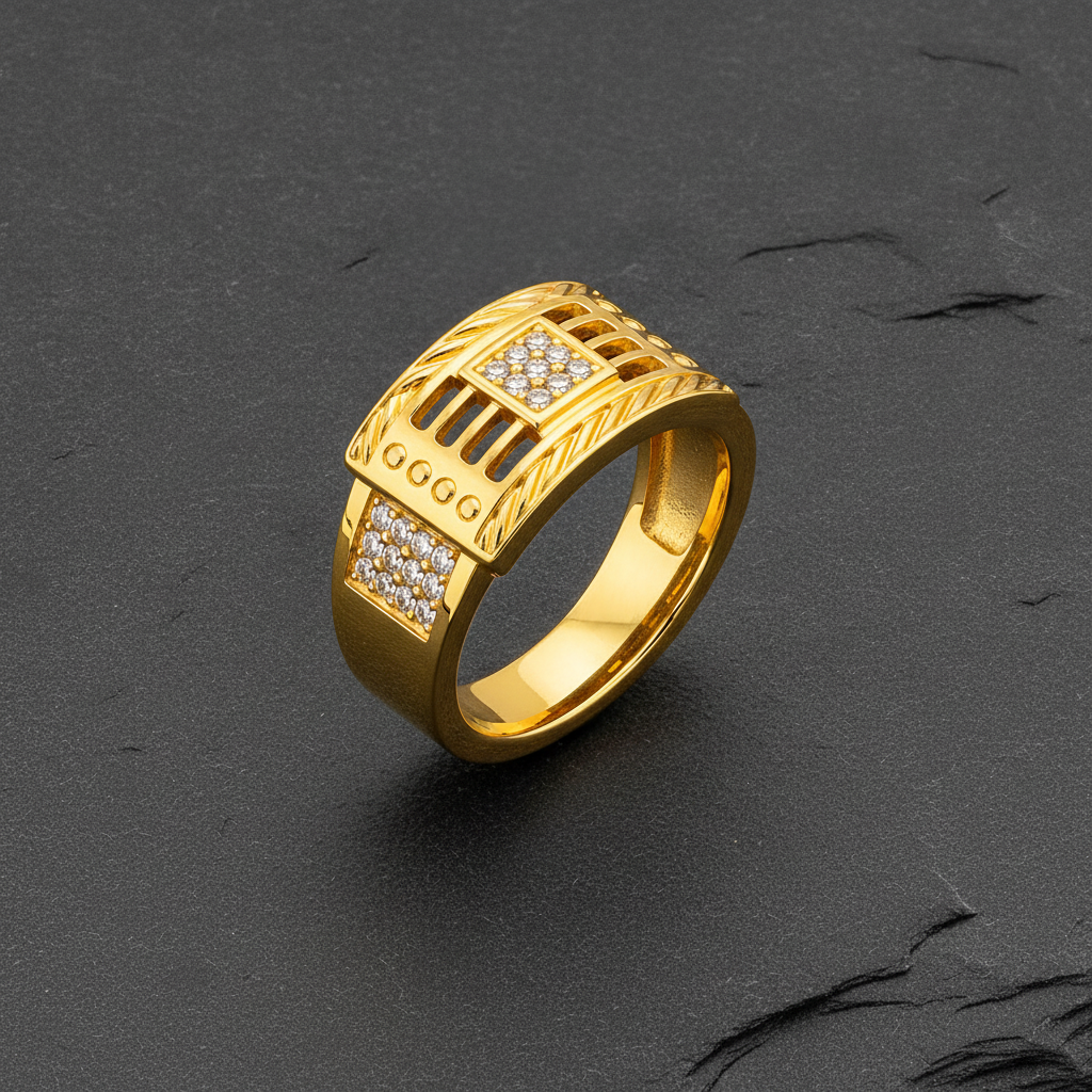 Luxury Designer CZ Cocktail Ring for Men