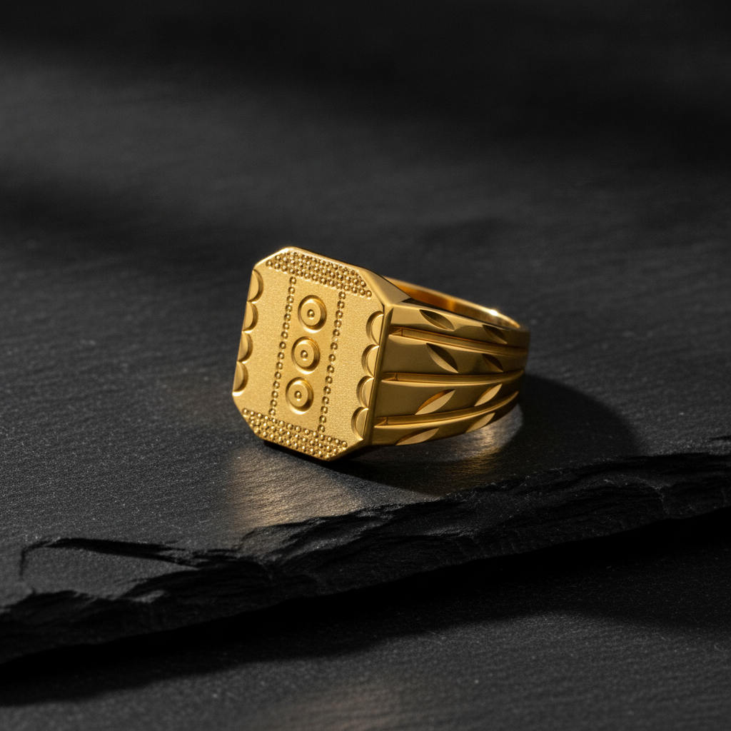 Royal Heritage Engraved Statement Ring