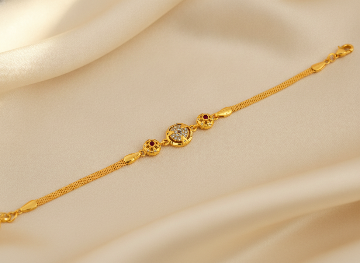 Premium Evil Eye CZ Chain Bracelet for Women & Girls
